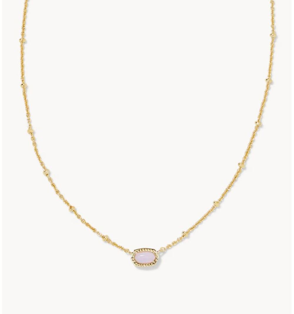 ✨Kendra Scott Mini Elisa Necklace Gold Pink Opalite | Gift Ready 🎁 Ships Fast ✨ - Picture 2 of 5